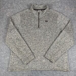 CINCH 1/4 Zip Mock Neck Fleece Sweater Pullover Khaki Mens XXL 2XL